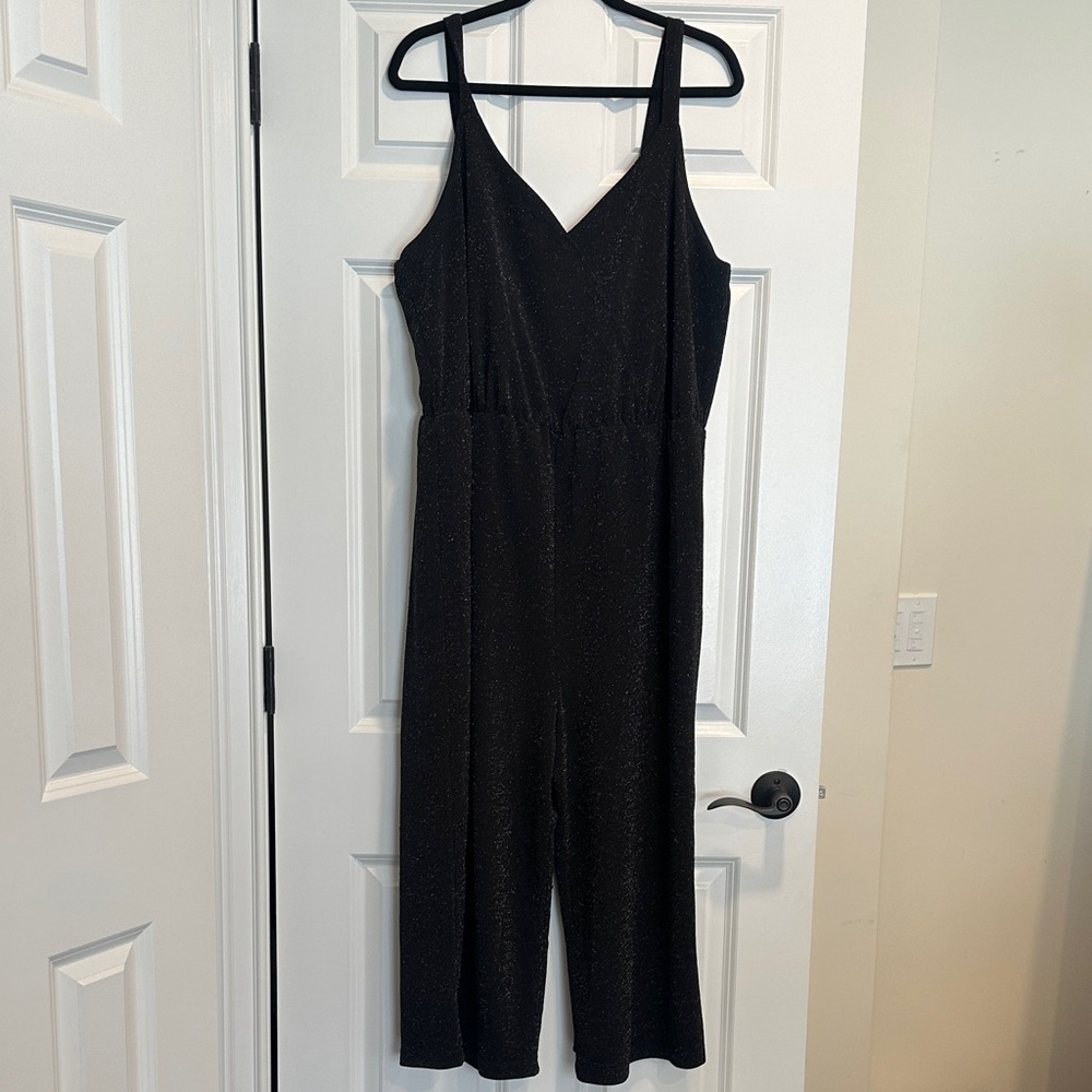 Chic Black sparkle Sleeveless Jumpsuit